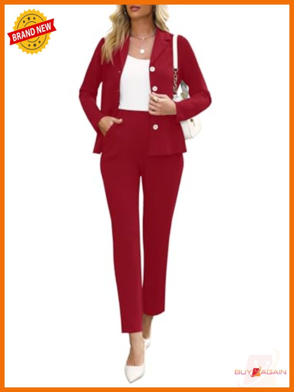Long Sleeve 2 Piece Blazer Set for Office Work Suits Dressy